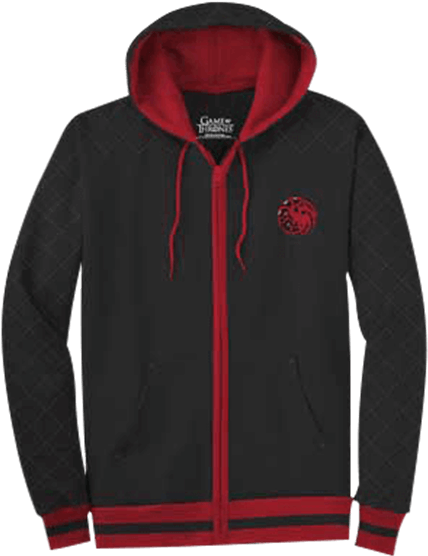 Fire And Blood House Targaryen Hoodie - "medieval Collectible" Nights Watch Castle Black Hoodie (555x555), Png Download