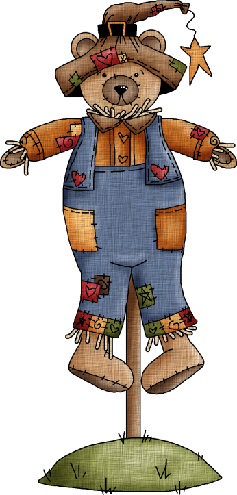 Teddy Bear Scarecrow * Fall Clip Art, Fall Festivals, - Fall Clipart (346x723), Png Download