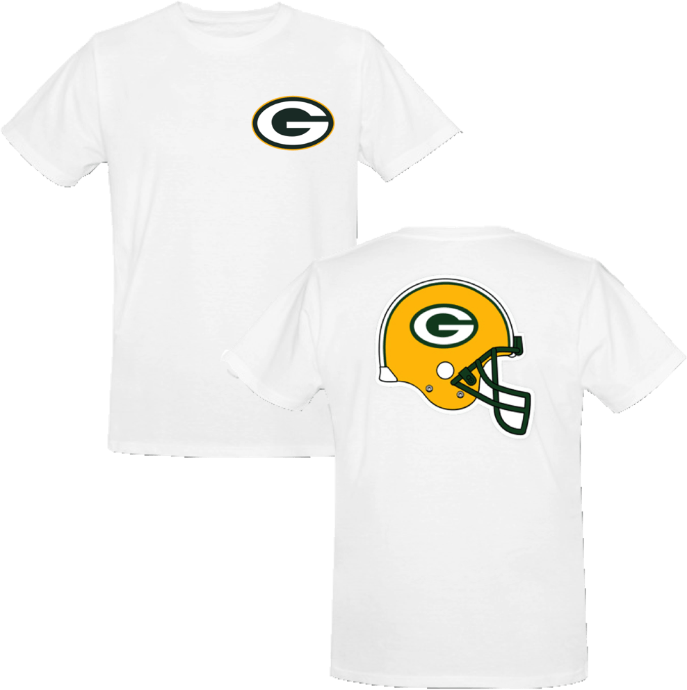 Green Bay Packers Majestic Nfl Helmet Logo T-shirt - Green Bay Packers Temporary Tattoo Sheet (1000x1000), Png Download