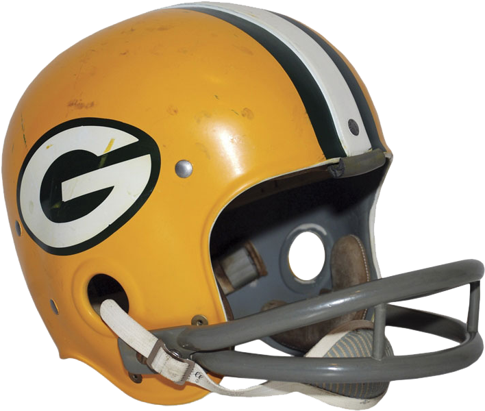 Packers Win Superbowl Ii Against Oakland Raiders - 1960's Green Bay Packers Helmet (750x750), Png Download