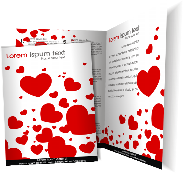 Brosur Flyer Template Gratis Download Heart Bi Fold - Brochure (600x567), Png Download