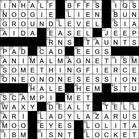 La Times Crossword 17 Nov 18, Saturday - Tvshow Crossword (451x451), Png Download