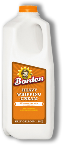 Heavy Whipping Cream - Heavy Cream 40% Borden (380x500), Png Download
