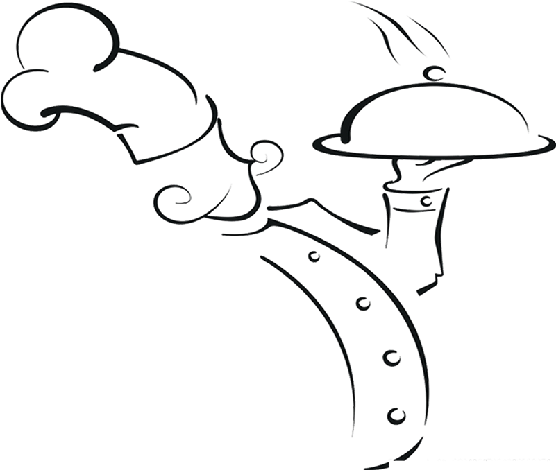 Black And White Library Chefs Uniform Illustration - Chef Drawing (1043x979), Png Download