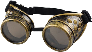 Vintage Victorian Style Steampunk Welding Goggles - Steampunk Glasses (408x358), Png Download