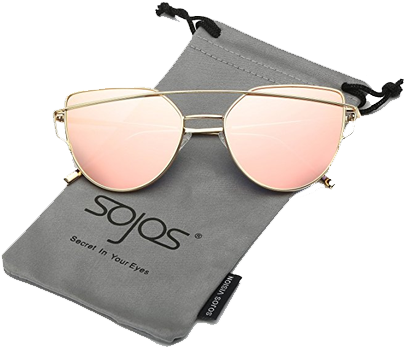 Sojos Woman Cat Eye Mirrored Sunglasses With Metal - Sojos Sunglasses (500x500), Png Download