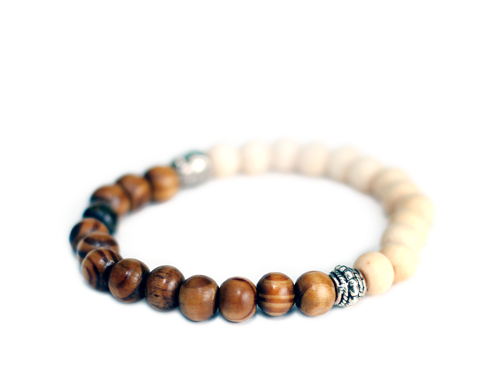 Brown/white Lotus & Cedar Wood Aroma Bracelet - Cedar Wood (1024x1024), Png Download