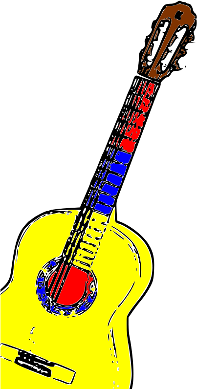 Guitarra Colombia Free Vector 4vector - Colombia Clip Art (566x800), Png Download