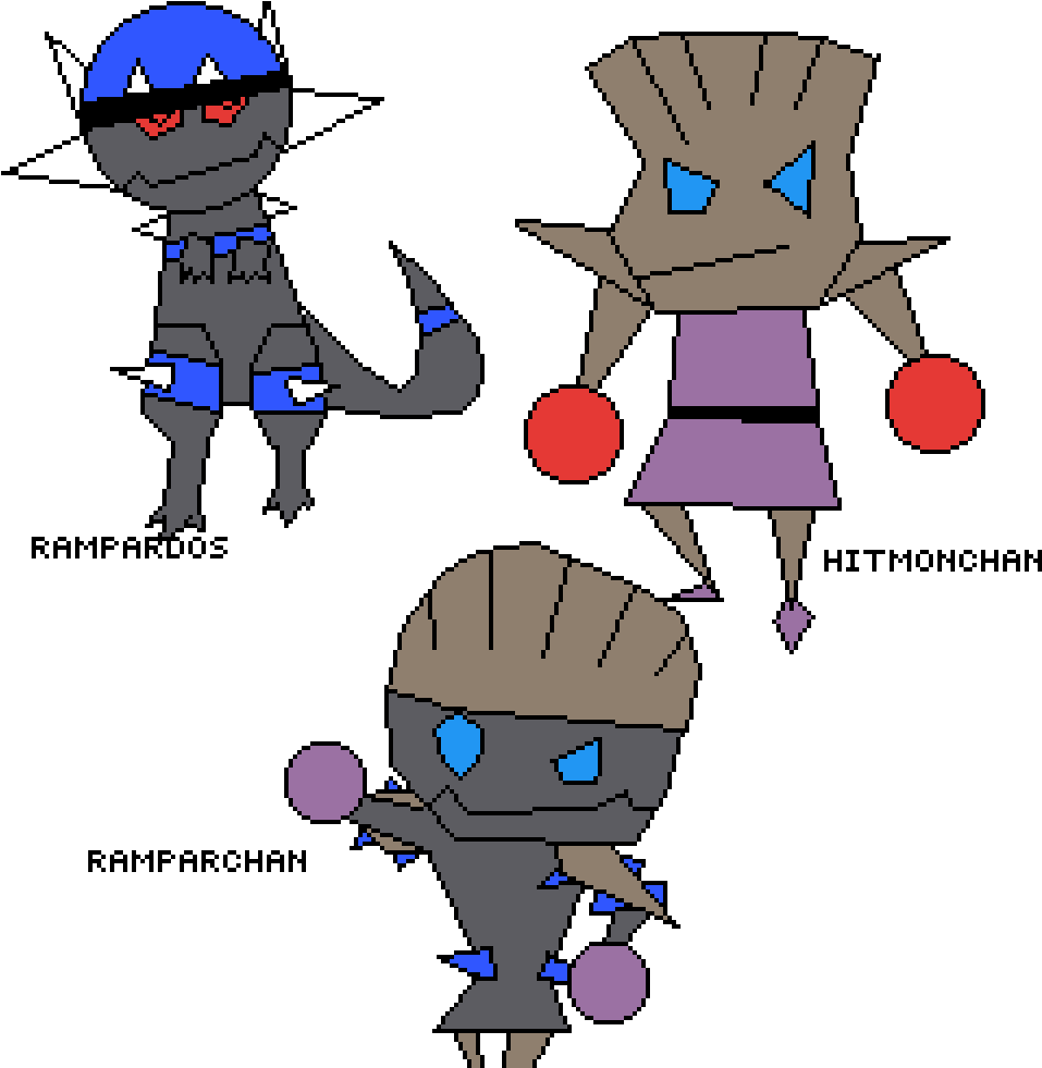 Rampardos Hitmonchan - Pokémon (1024x1024), Png Download