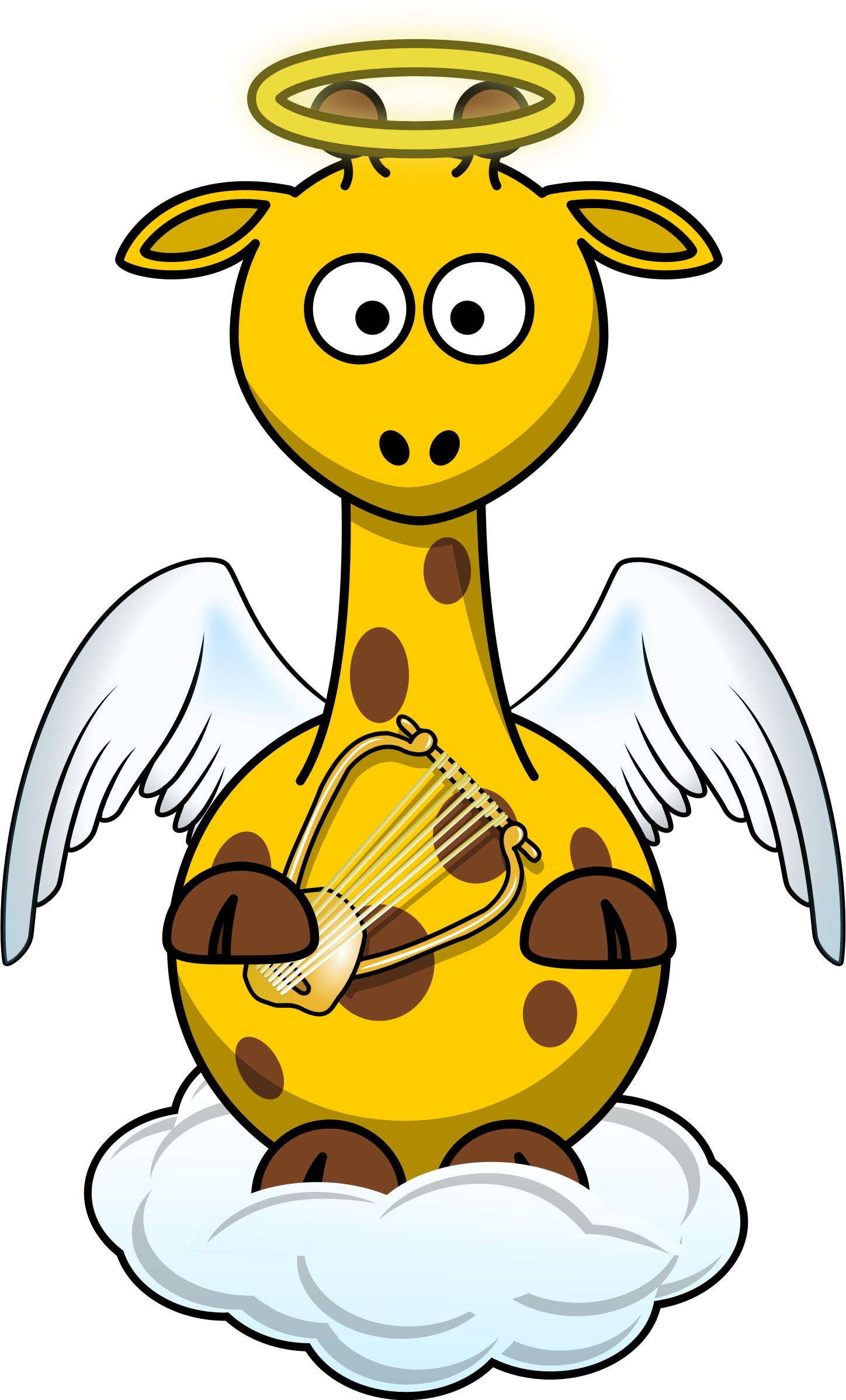 Giraffe Angel By @bingenberg, A Giraffe Cartoon Dressed - Cartoon Giraffe (1448x2395), Png Download