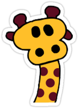 Cartoon Giraffe Face - Giraffe Cartoon Face Png (375x360), Png Download