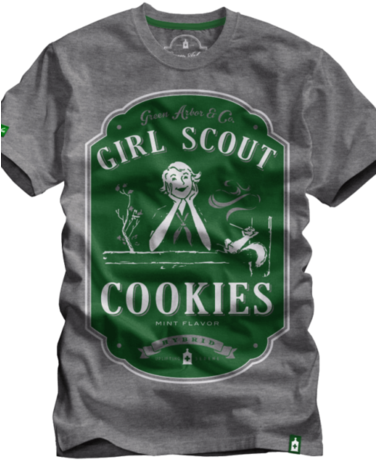 Girl Scout Cookies Stash Pocket T-shirt Cannabis - Field Lacrosse (375x479), Png Download