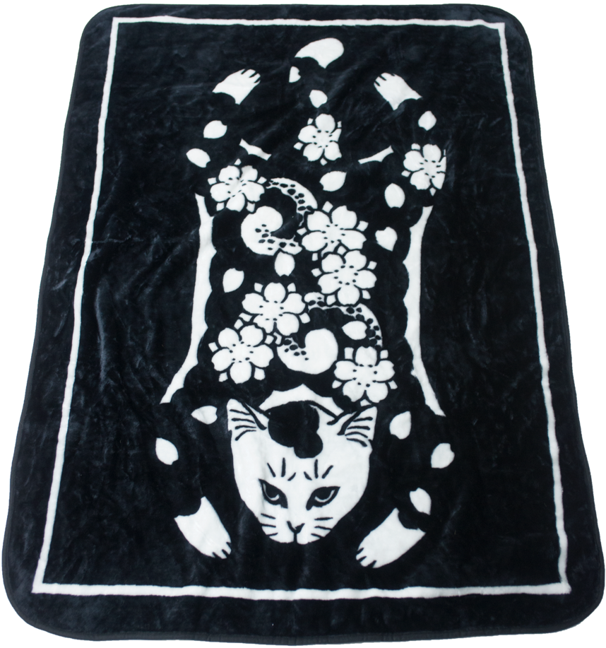 Flat Cat Throw Blanket - Cat Blanket (924x1000), Png Download