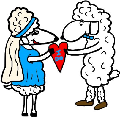 Sheep Clipart Wedding - Hd Bride And Groom Clipart Png (450x470), Png Download