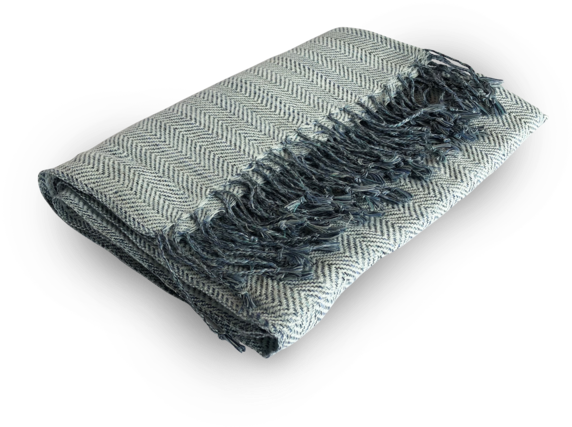 Linen Cotton Throw Blanket Blue - Cotton Throw (572x600), Png Download