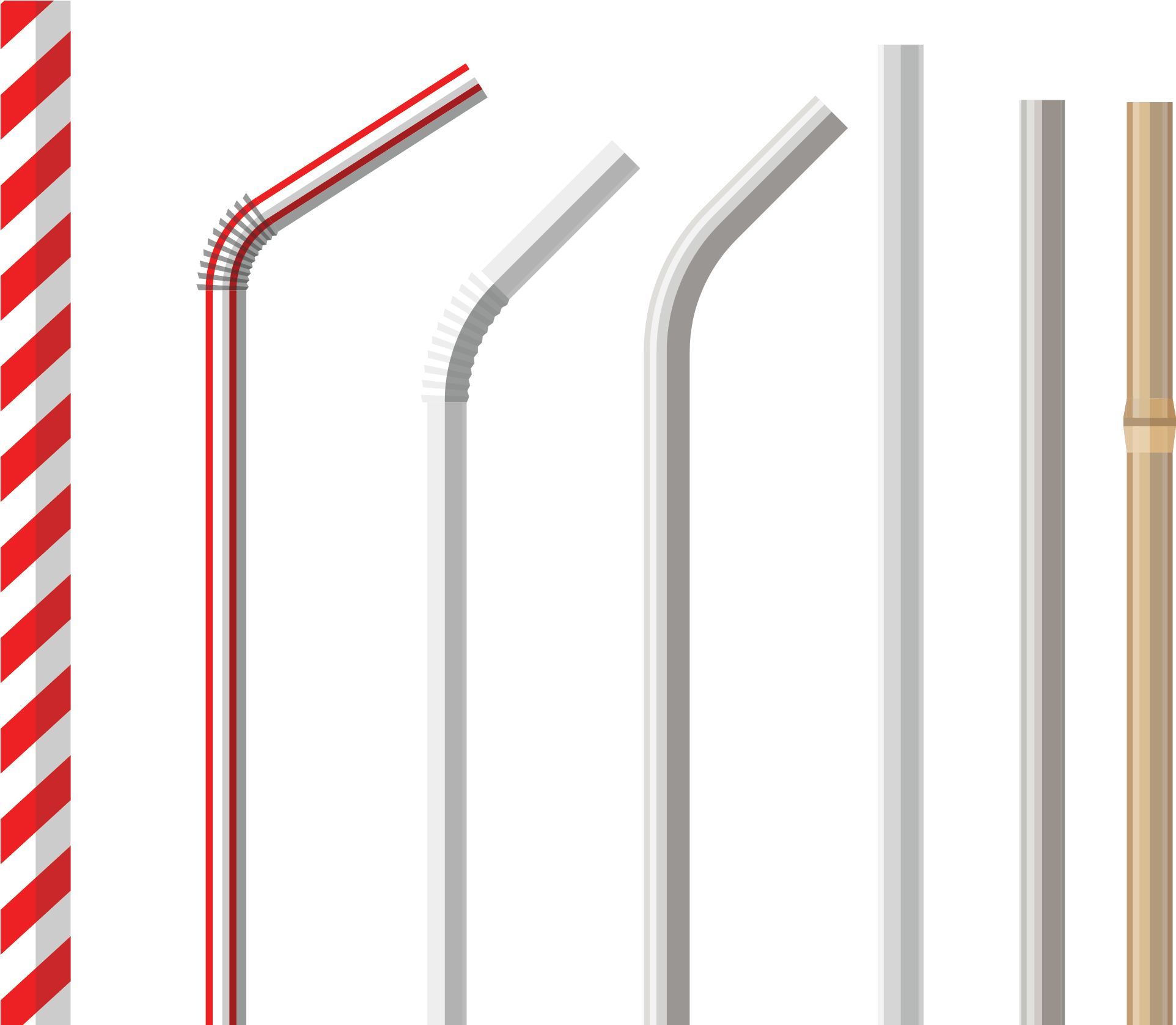 Bamboo Straws - Types Of Reusable Straws (2083x1675), Png Download