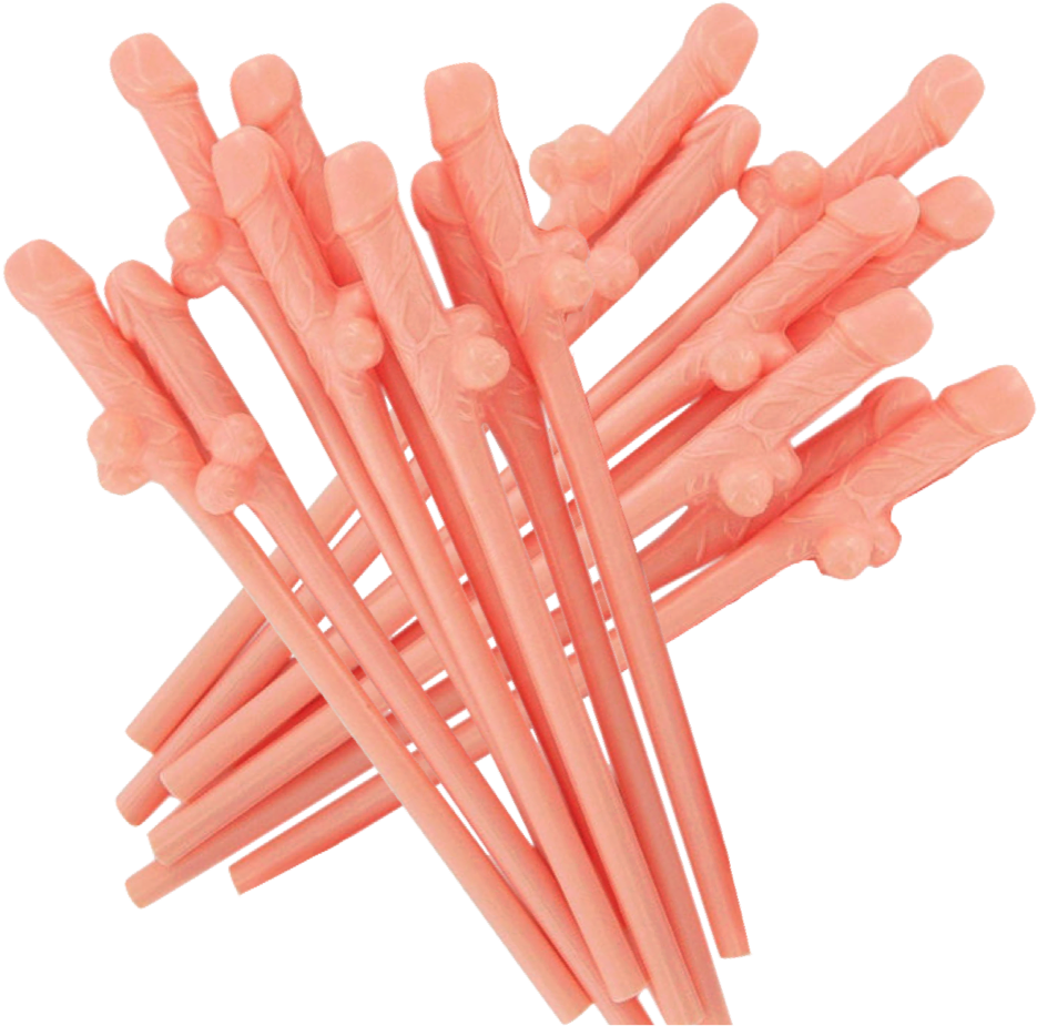 Willy Drinking Straws - Red Star 10 X Hen Party Willy Straws Hen Party Night (960x925), Png Download