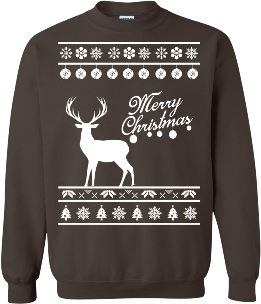 Ugly Christmas Sweaters Merry Christmas Deer Hoodies - Shirt (1024x1024), Png Download