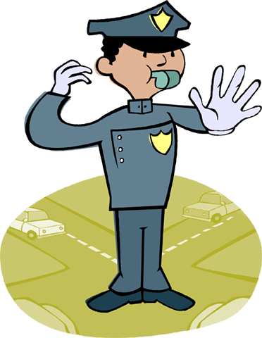 Policeman Directing Traffic Royalty Free Vector Clip - Clay Safety In The Classroom (372x480), Png Download