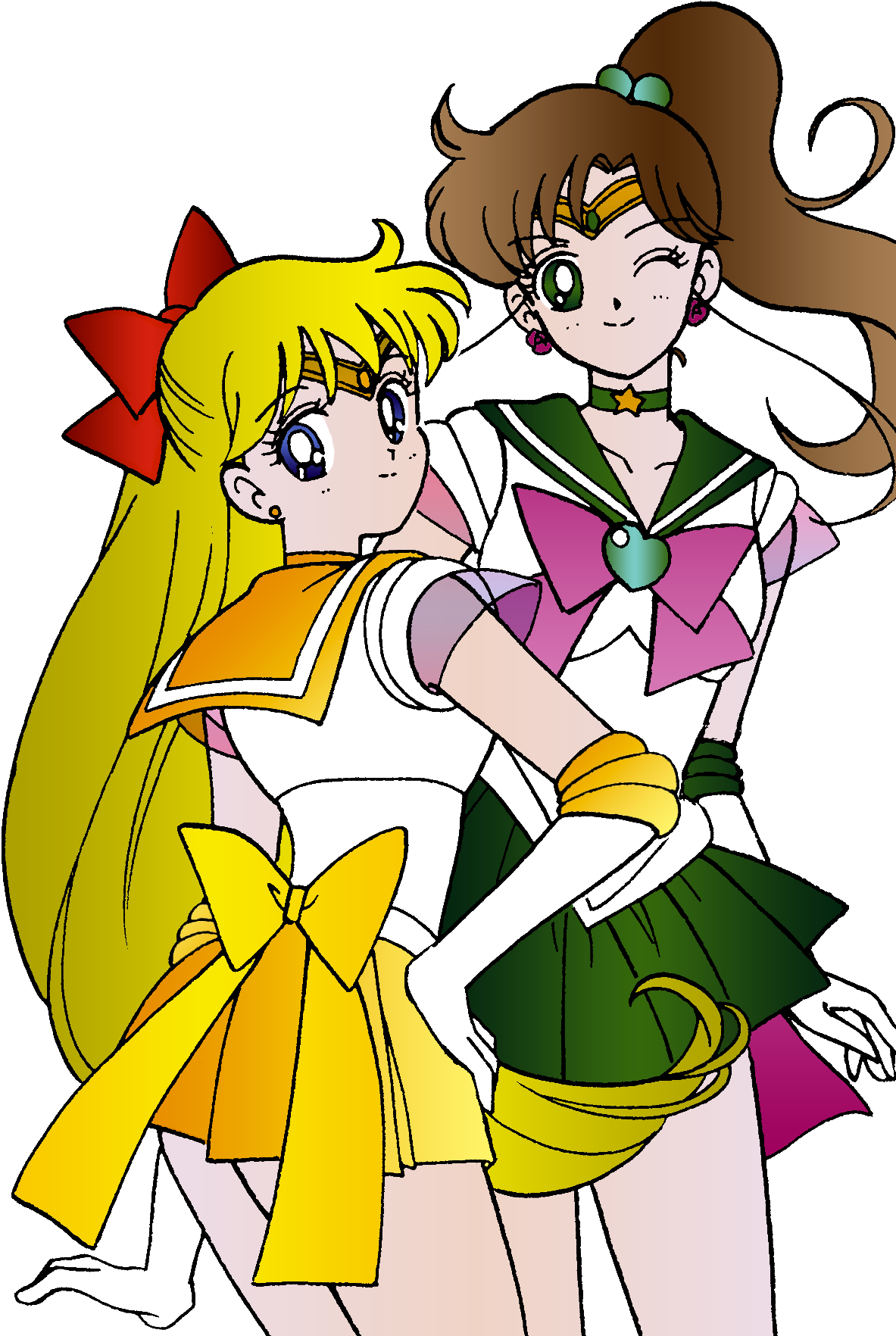 #sailor Venus #sailor Jupiter #minako Aino #makoto - Cartoon (1200x1849), Png Download