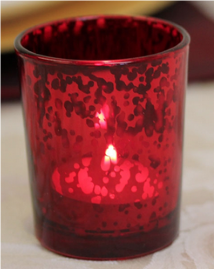 Red Speckled Cylinder Votive (550x550), Png Download