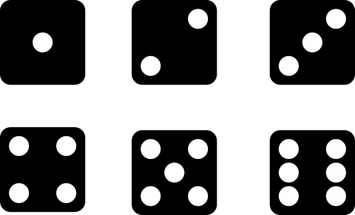 Dice One Two Three Four Five Six (500x303), Png Download
