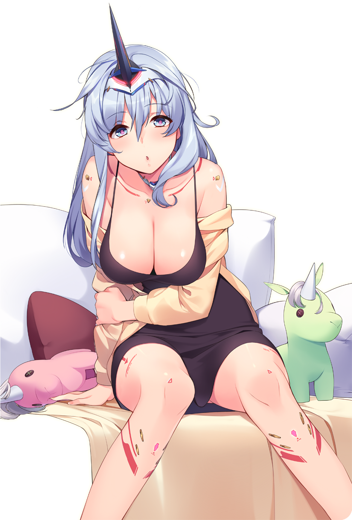 Busty Anime Girl Png (1176x1764), Png Download