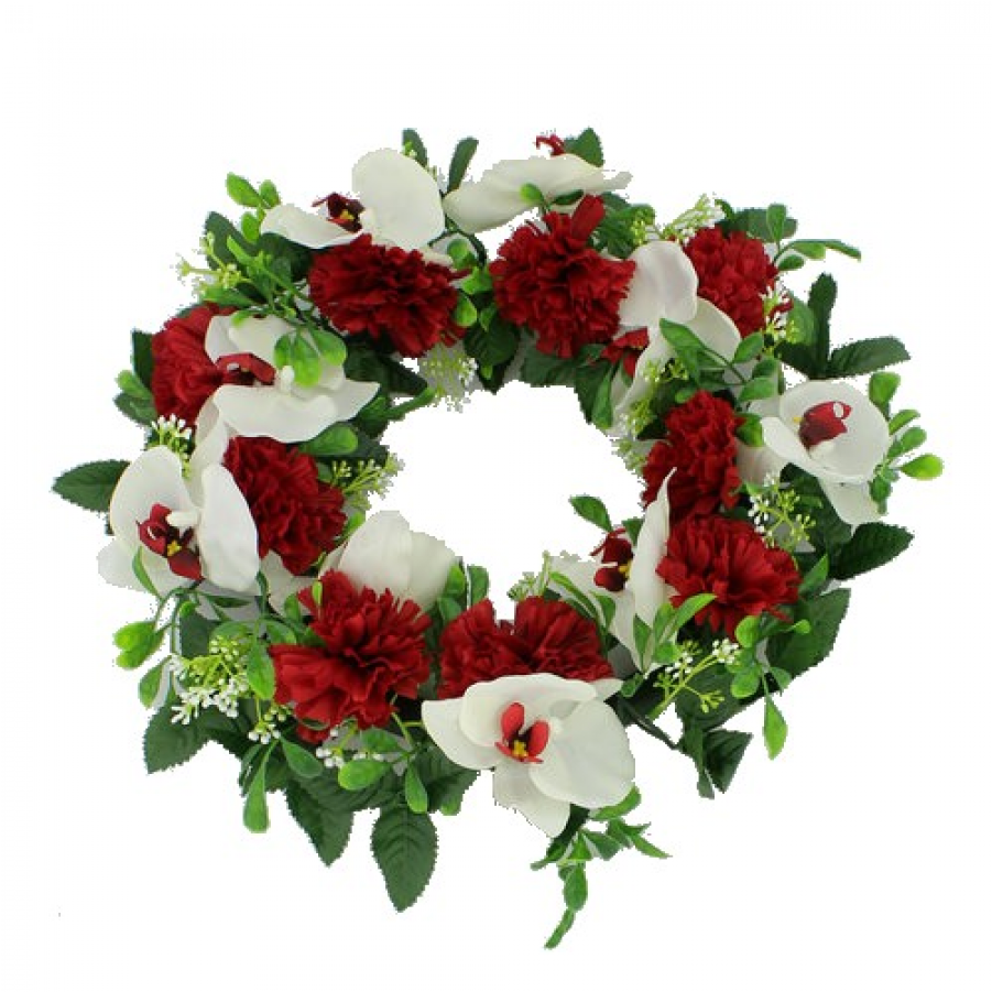Red & Ivory - Wreath (900x1115), Png Download