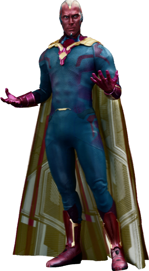 Png Visão - Hot Toys Movie Masterpiece Vision Avengers Age (514x874), Png Download