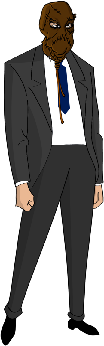 Jlu Scarecrow Batman Begins - Scarecrow All Cartoon Batman (631x1267), Png Download