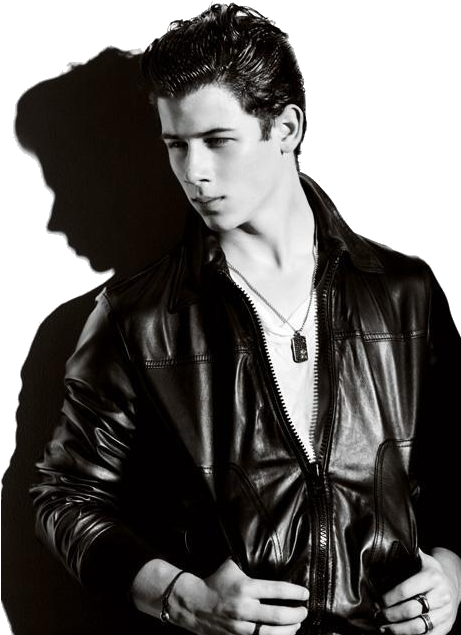 Publicado Por Believe Pan Etiquetas - Nick Jonas Black And White (460x641), Png Download