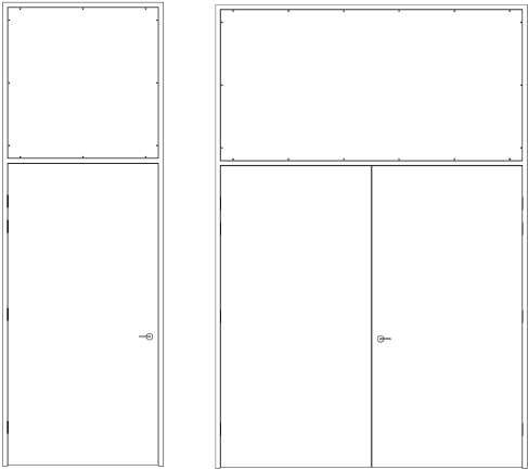 Maxi Fire Doors With Transom Overhead Panels - Taylors Doors And Frames (500x440), Png Download