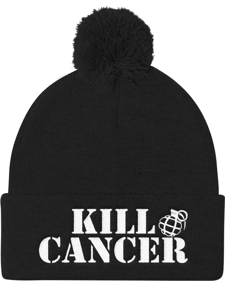 Lung Cancer Awareness Pom-pom Beanie - Kill Cancer Hat! Breast Cancer Pink Awareness Baseball (1000x1000), Png Download