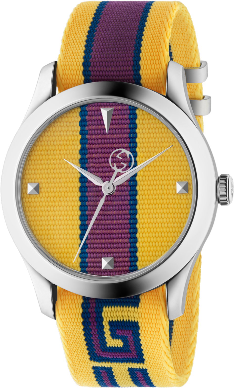 Gucci G-timeless Yellow And Purple Nato Strap Watch - Ya1264069 Gucci (1155x2309), Png Download