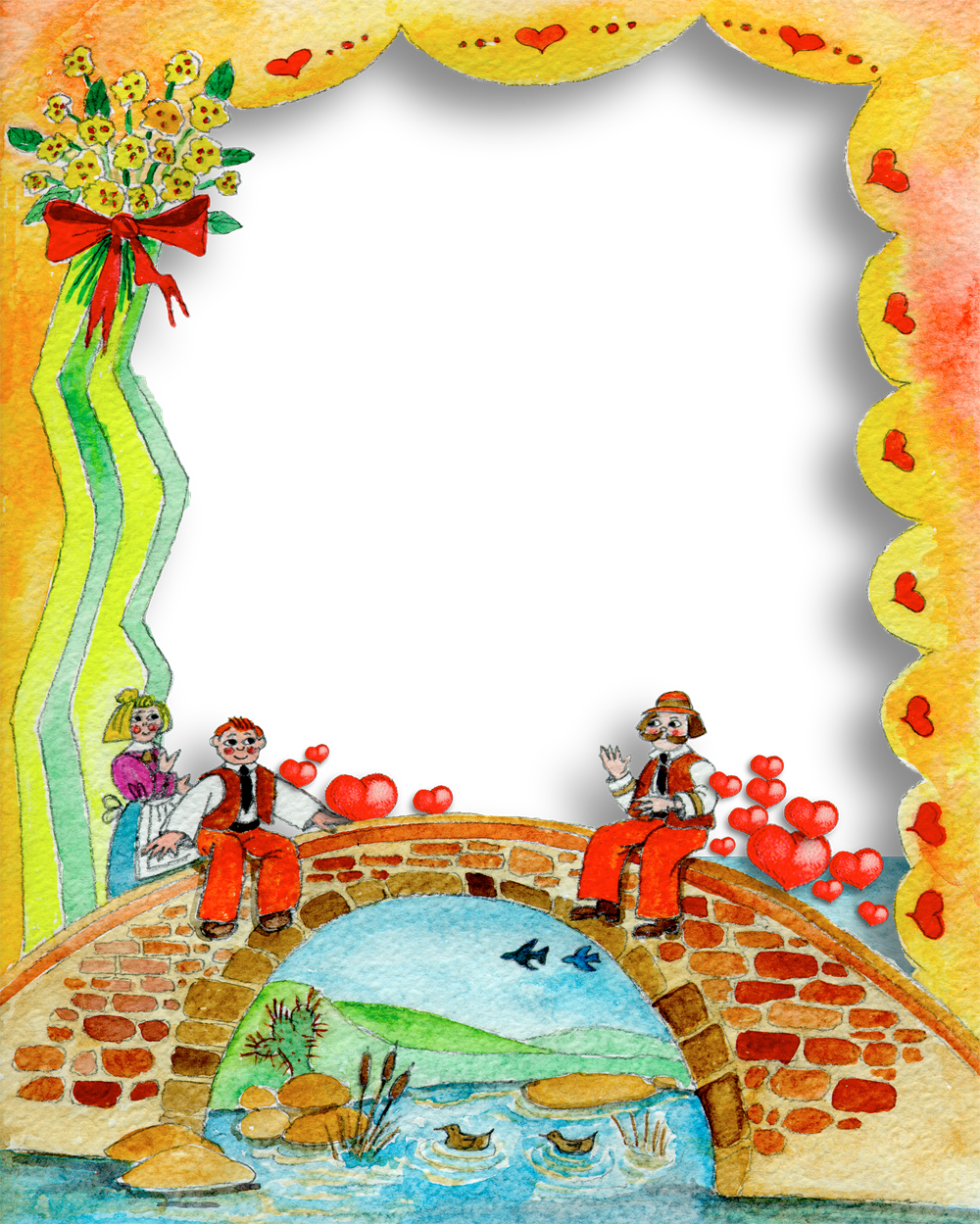 Painting Photo Frame For Child - Children Photo Frame Png (1000x1249), Png Download