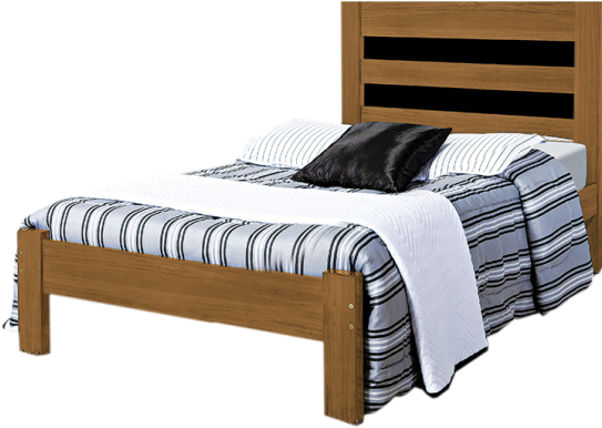 Cama Solteiro Atraente Lara Cama Solteiro Atraente - Camas De Madeira Maciça Solteirão (600x416), Png Download
