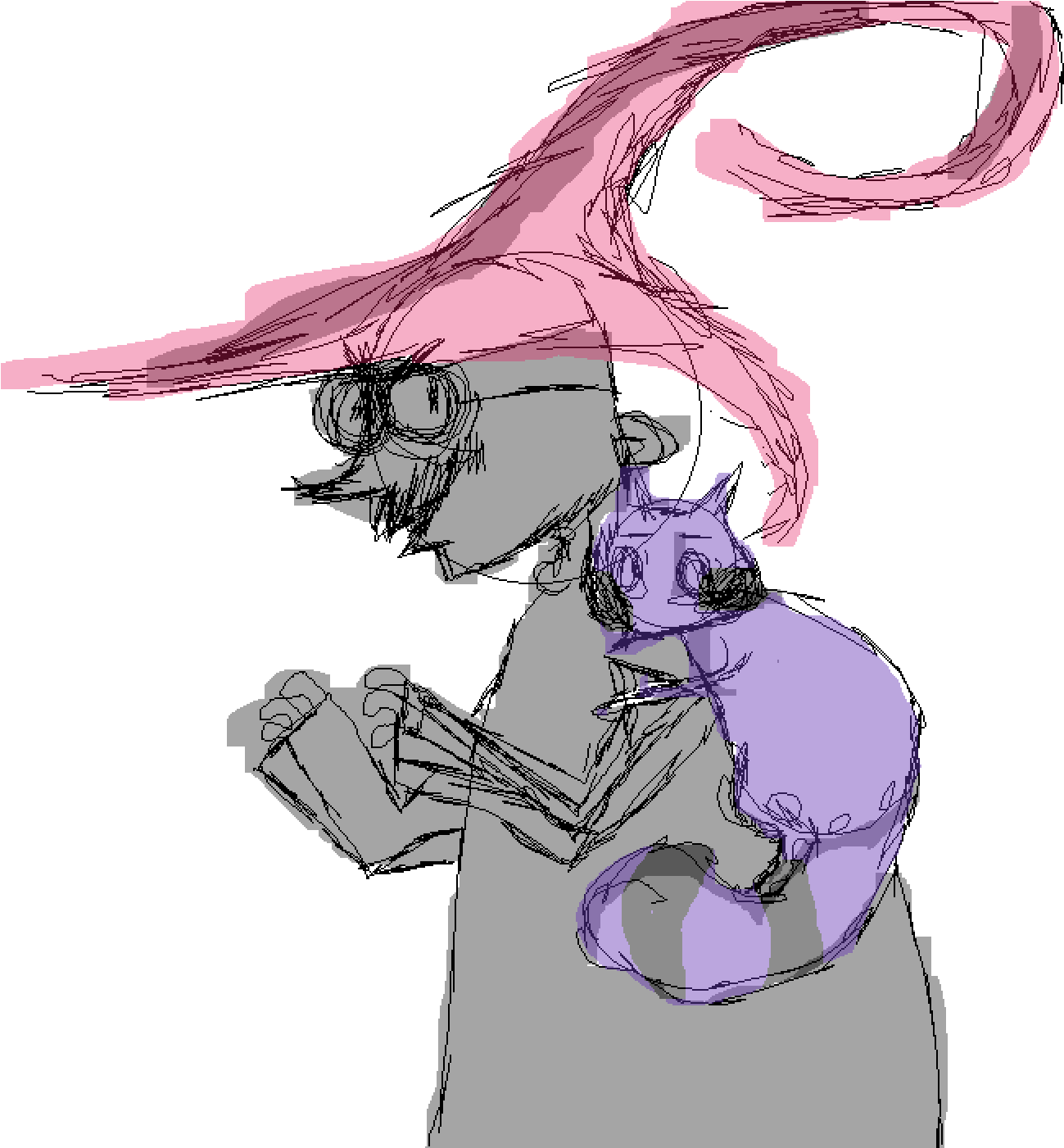 Evil And His Dumb Raccoon Sketch - Sketch (1400x1400), Png Download