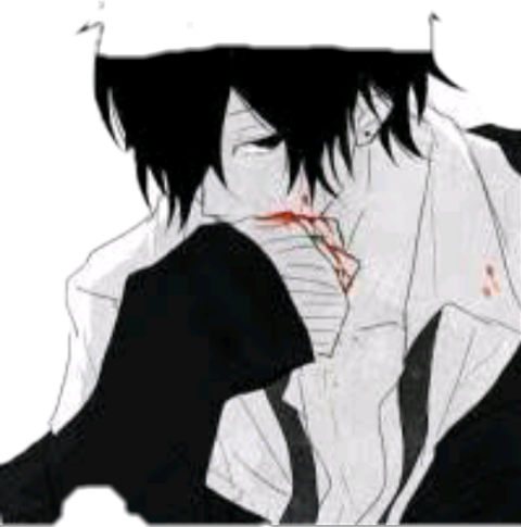 Anime Boy Black Hair (480x485), Png Download