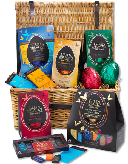 2) Green & Black's Ultimate Easter Egg Hamper - Gift Basket (429x550), Png Download