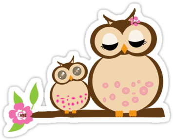 Clip Arts Related To - Owl And Baby Clipart (375x360), Png Download