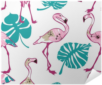 Exotic Seamless Pattern With Pink Flamingo Poster • - Rosa Flamingos 6 Untersetzer (400x400), Png Download