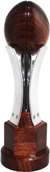 Legacy Steel Perpetual Football Trophy - Hardwood (580x580), Png Download