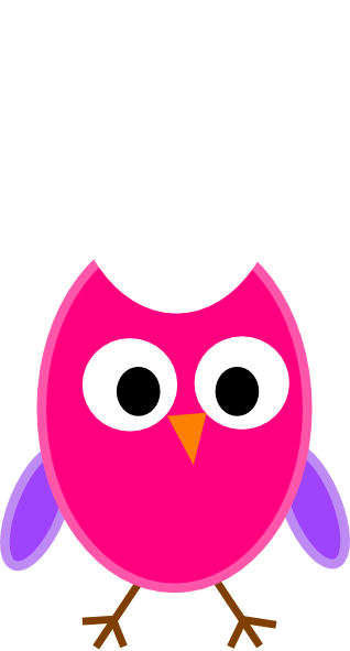 Pink Owl Clip Art At Clker - Pink Owl Png Picture Frame (318x591), Png Download