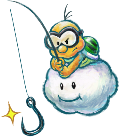 Lakitu Yni - Fishing Lakitu (417x479), Png Download