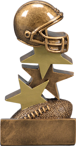 Helmet On Top Small Football Trophy - Soccer Trophy - 5 1/4 Soccer Star Step Resin Trophy (262x500), Png Download