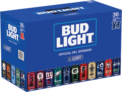 Bud Light Nfl 36pkc - Bud Light Nfl 36 Pack (400x301), Png Download