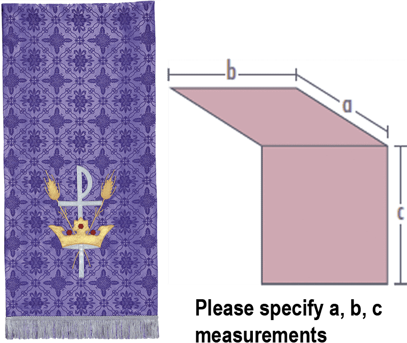 Theological Threads-indigo Lectern Hanging With Chi (800x674), Png Download