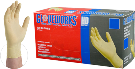 Nitrile-gloves - Ammex Gloveworks Hd Latex Gloves - Small (563x278), Png Download