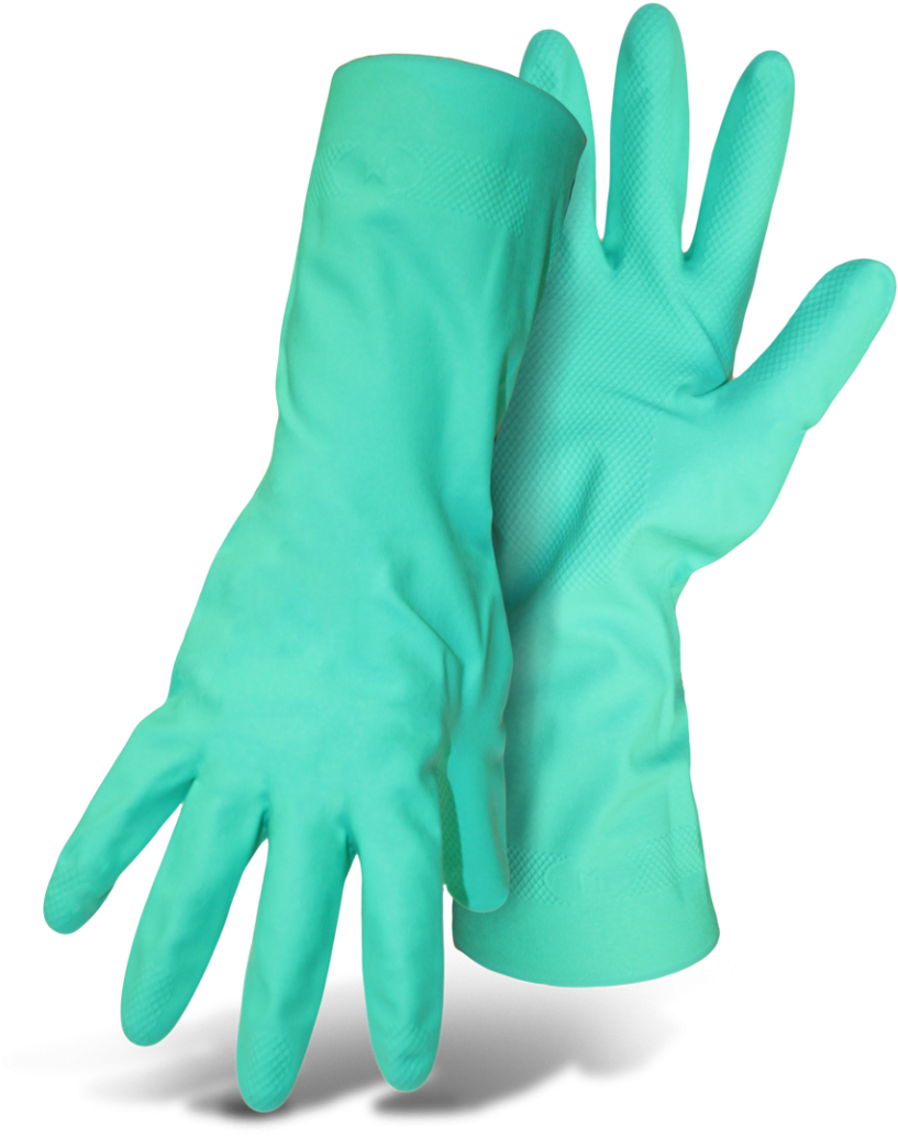 Flock Lined 15mil Nitrile Green 13″ Long - Nitrile (1200x1082), Png Download