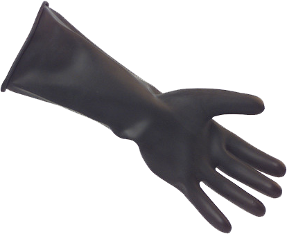 Milkmaster Rubber Gauntlet Gloves - Black Rubber Gloves (414x338), Png Download